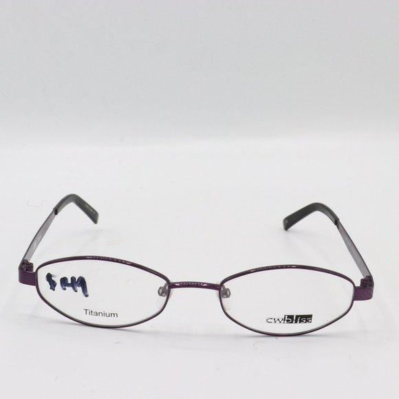 Purple Oval Titanium Unisex Glasses Frames Vintage Deadstock CWBliss 50 18 135 - Picture 1 of 2